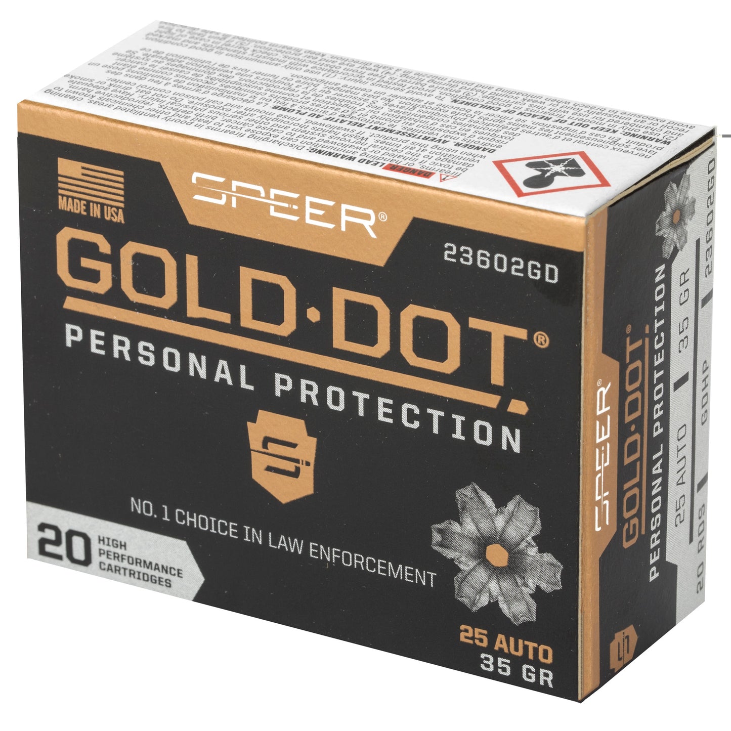 Spr Gold Dot 25acp 35gr Hp 20/200