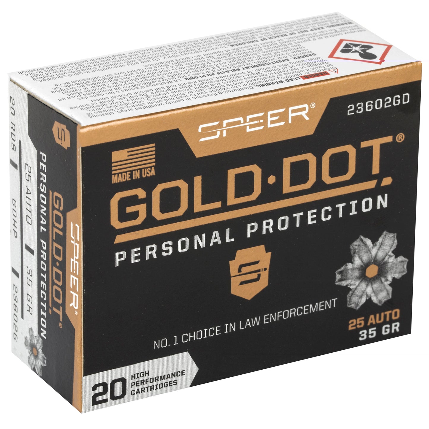 Spr Gold Dot 25acp 35gr Hp 20/200