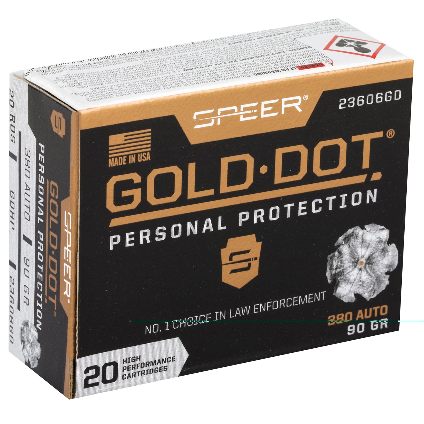 Spr Gold Dot 380acp 90gr Hp 20/200