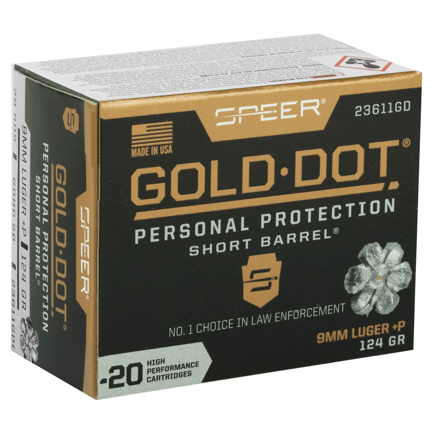 Spr Gold Dot 9mm+p 124g Hp Sb 20/200