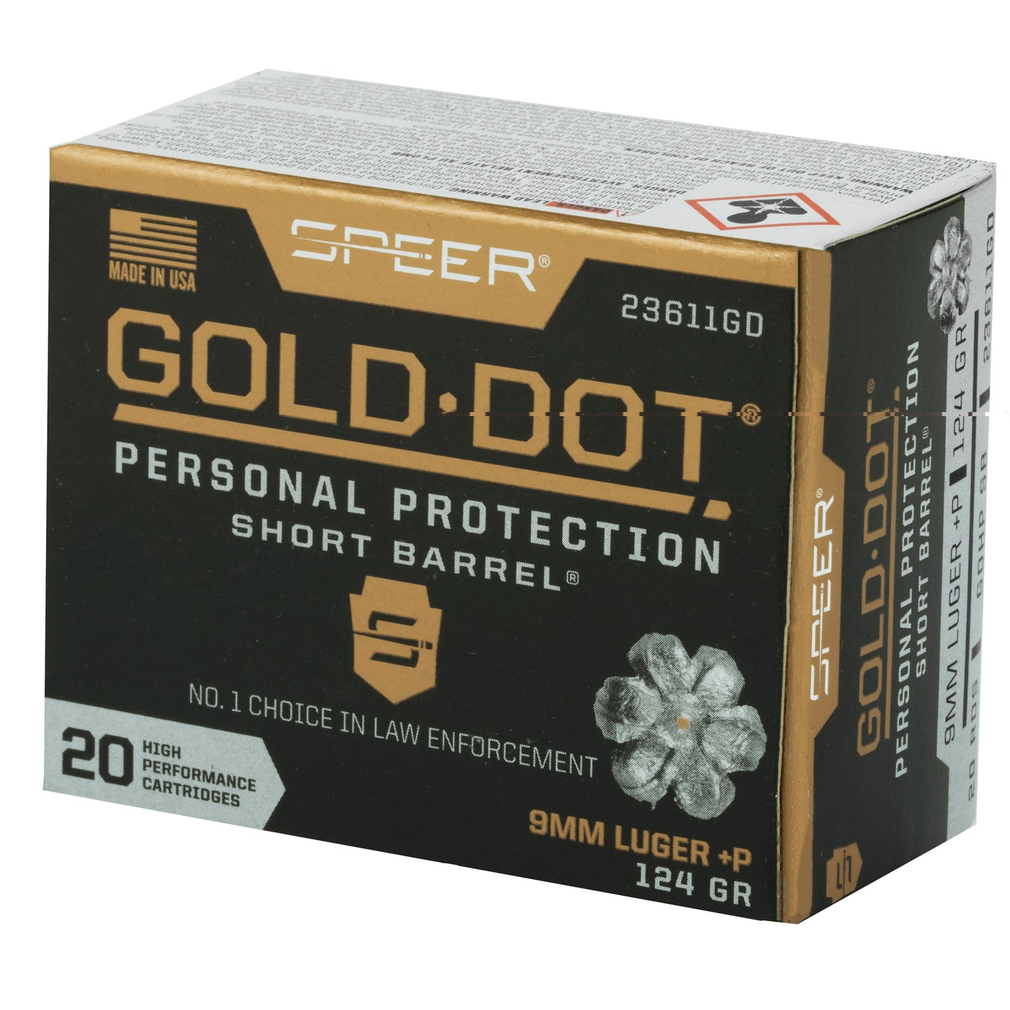 Spr Gold Dot 9mm+p 124g Hp Sb 20/200