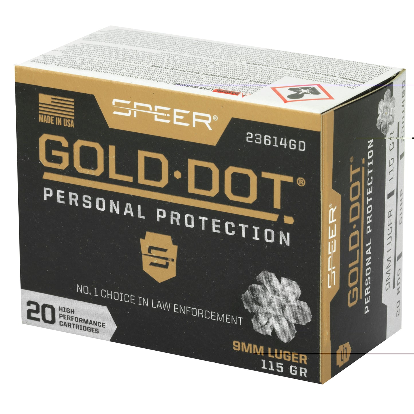 Spr Gold Dot 9mm 115gr Hp 20/200