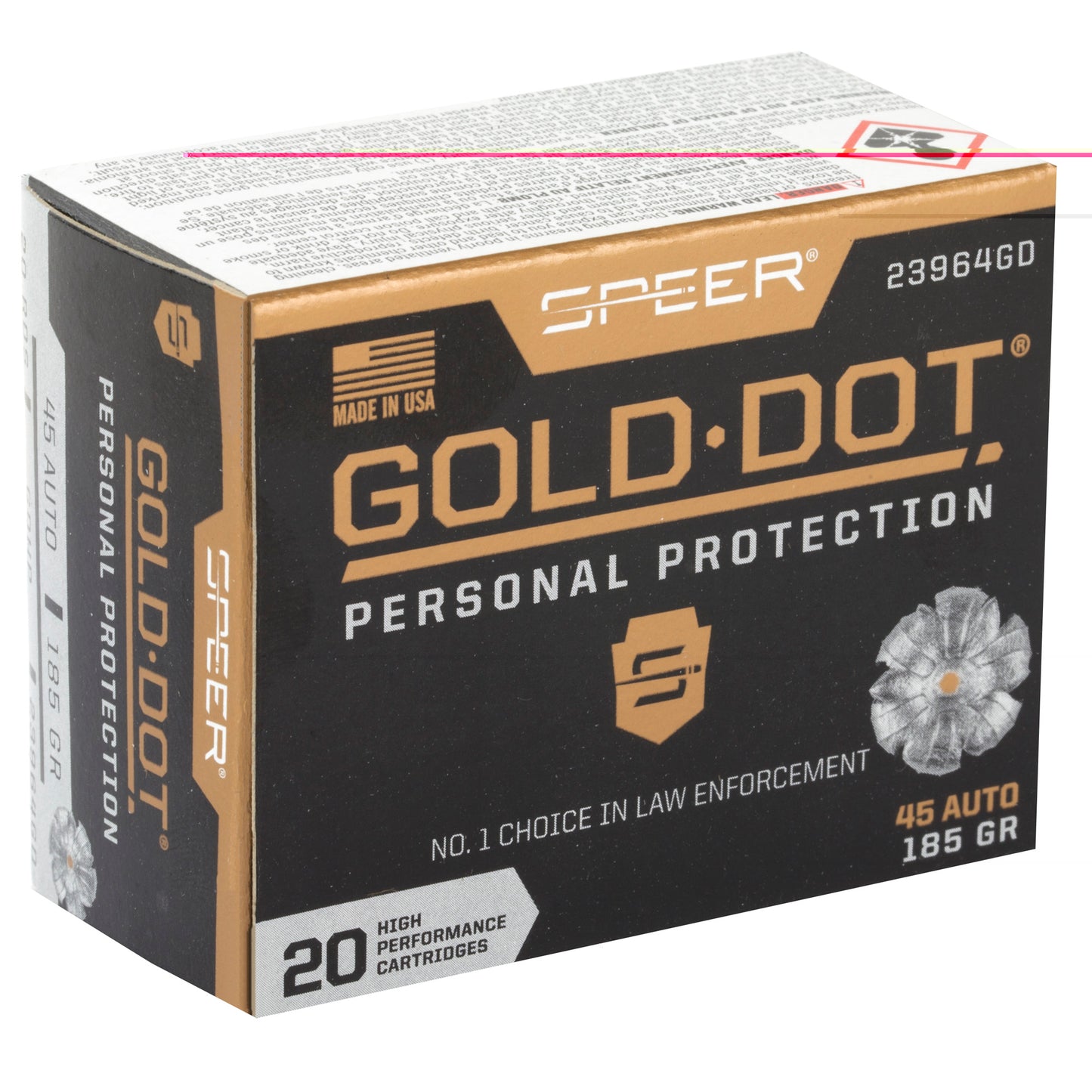 Spr Gold Dot 45acp 185gr Hp 20/200