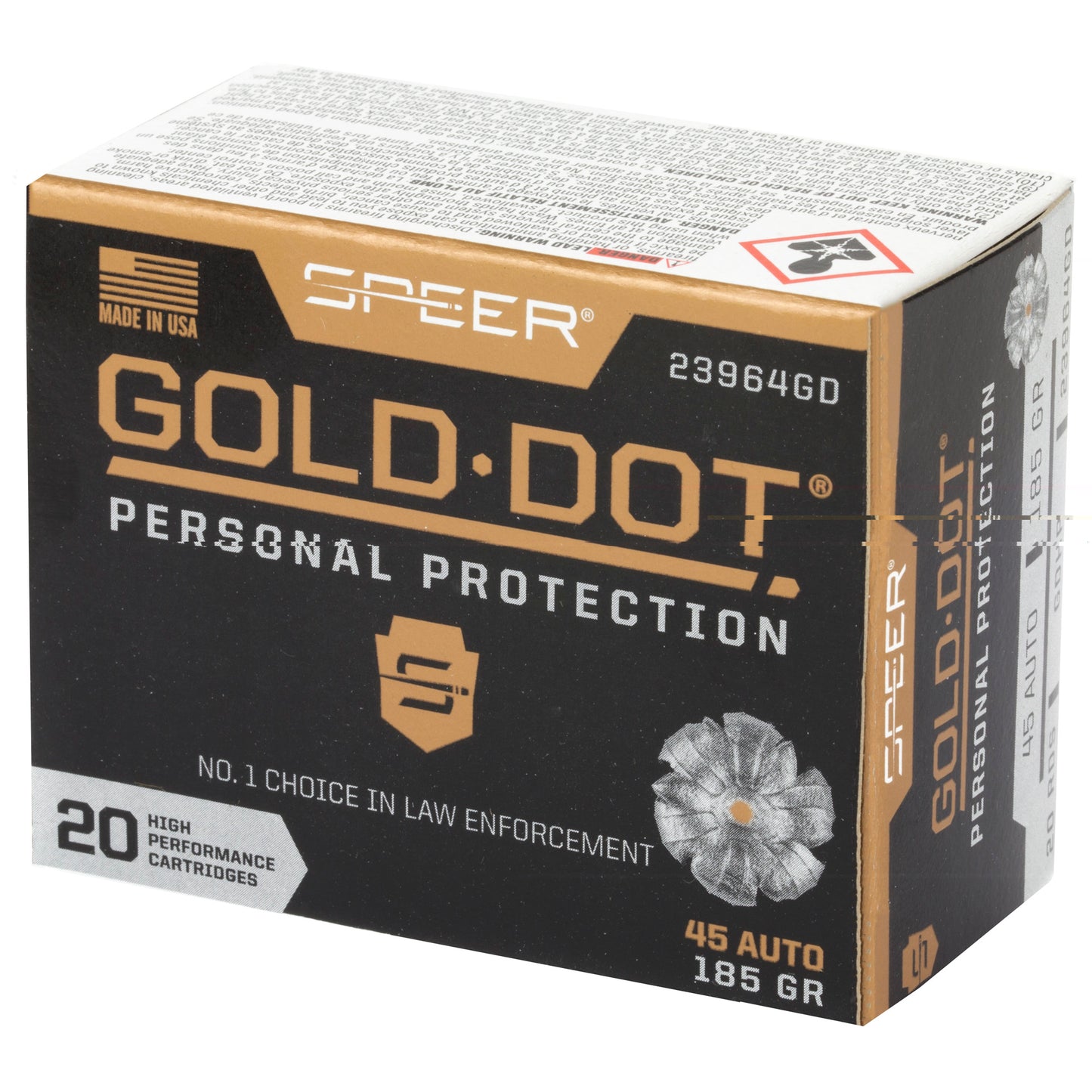 Spr Gold Dot 45acp 185gr Hp 20/200