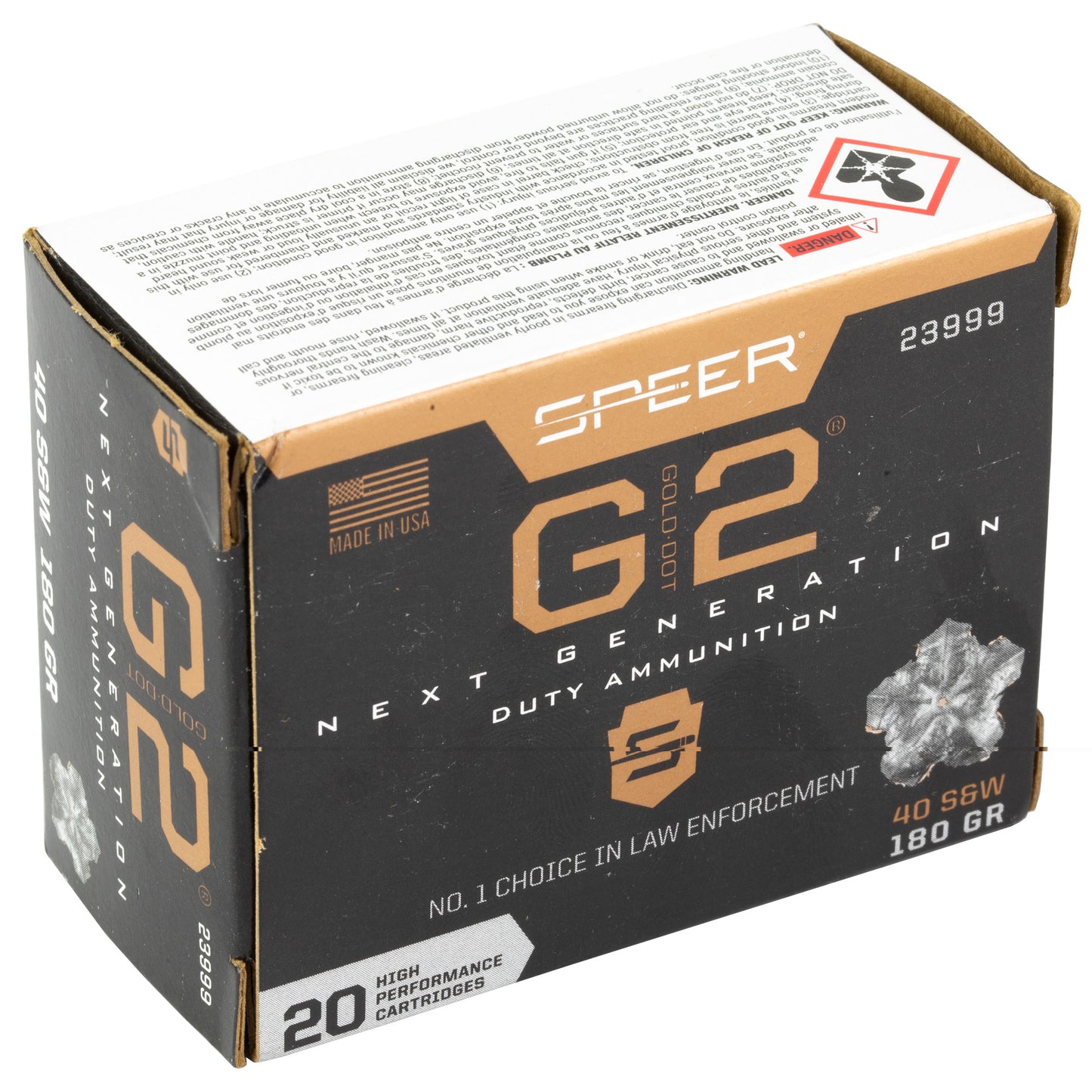 Spr Gold Dot G2 40s&w 180gr 20/200