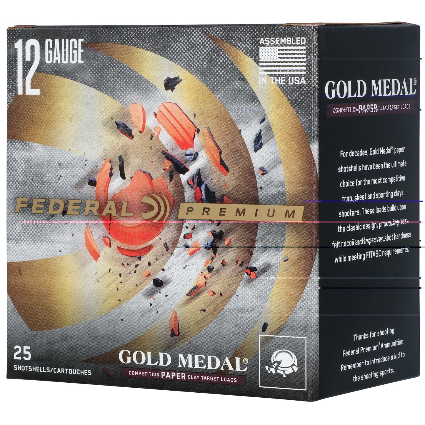 Fed Gld Mdl Paper 12ga 2.75" #8 25