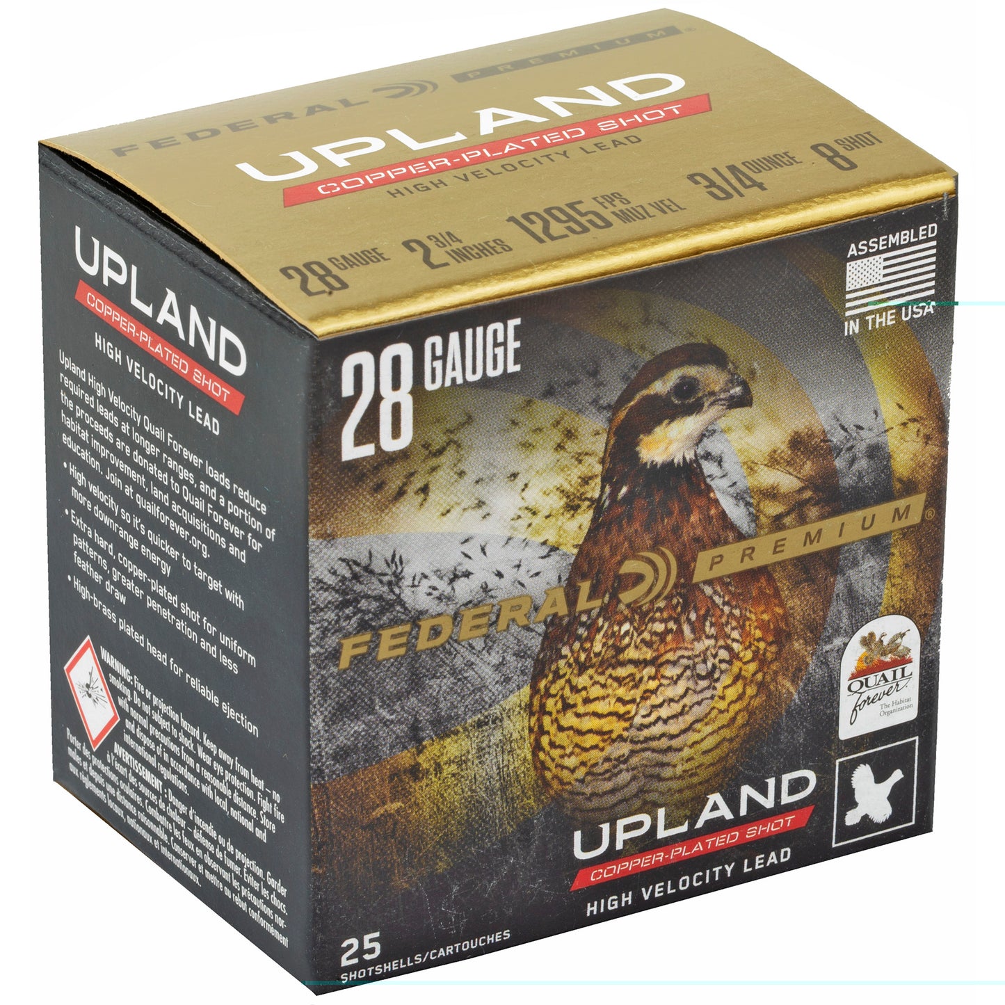 Fed Upland 28ga #8 Shotshell 25/250