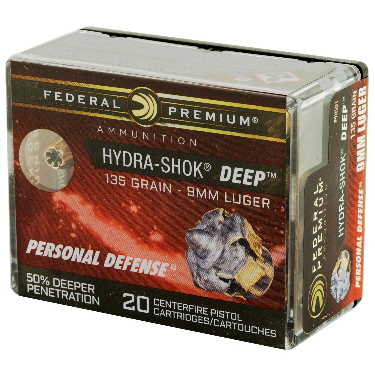 Fed Hydra-shok Deep 9mm 135gr Hp 20/