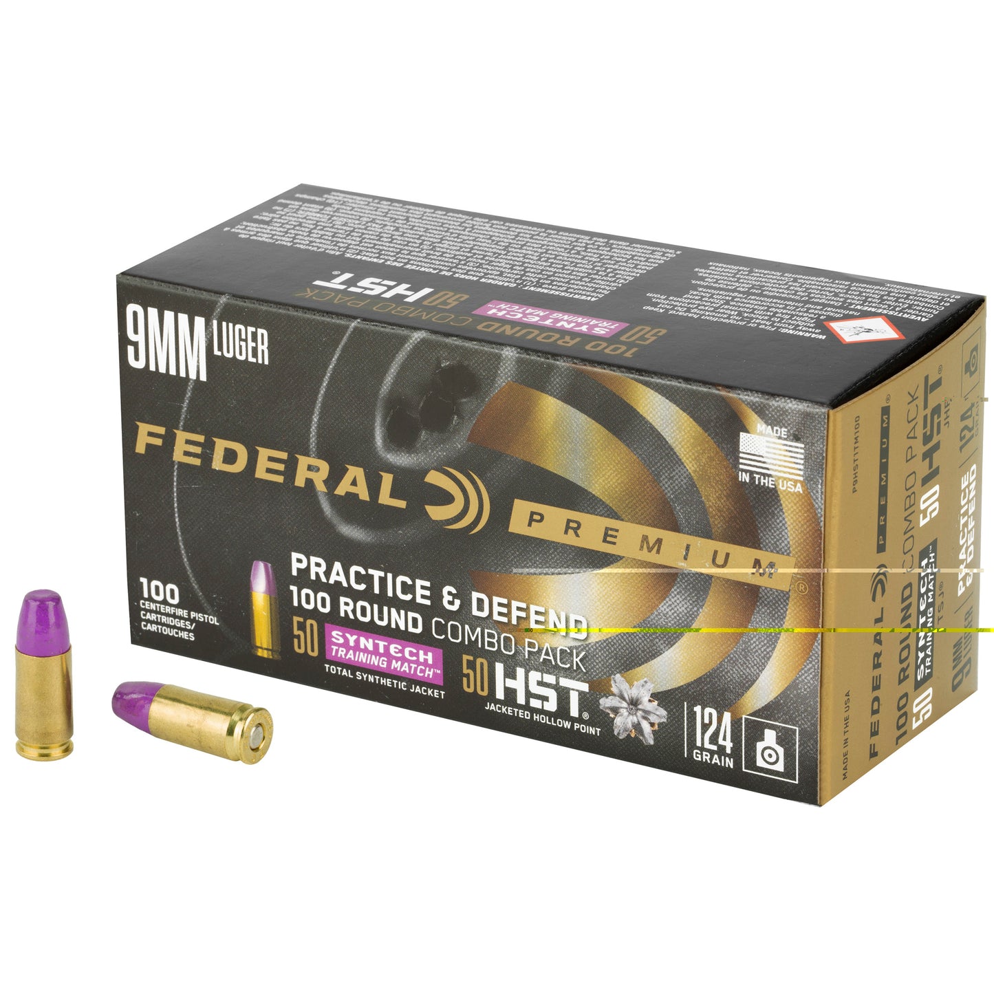 Fed Prctc & Dfnd 9mm Hst/syn 124gr