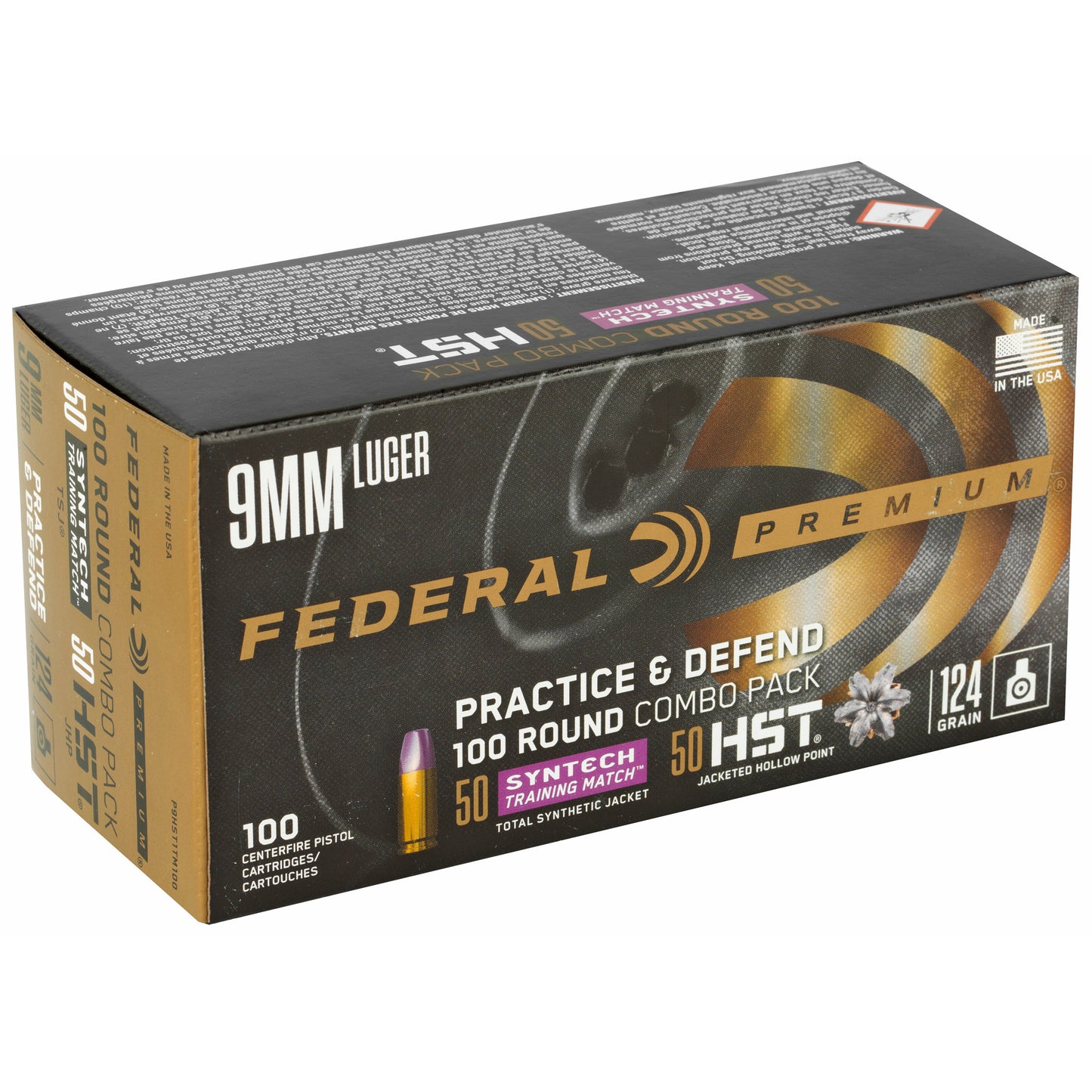 Fed Prctc & Dfnd 9mm Hst/syn 124gr