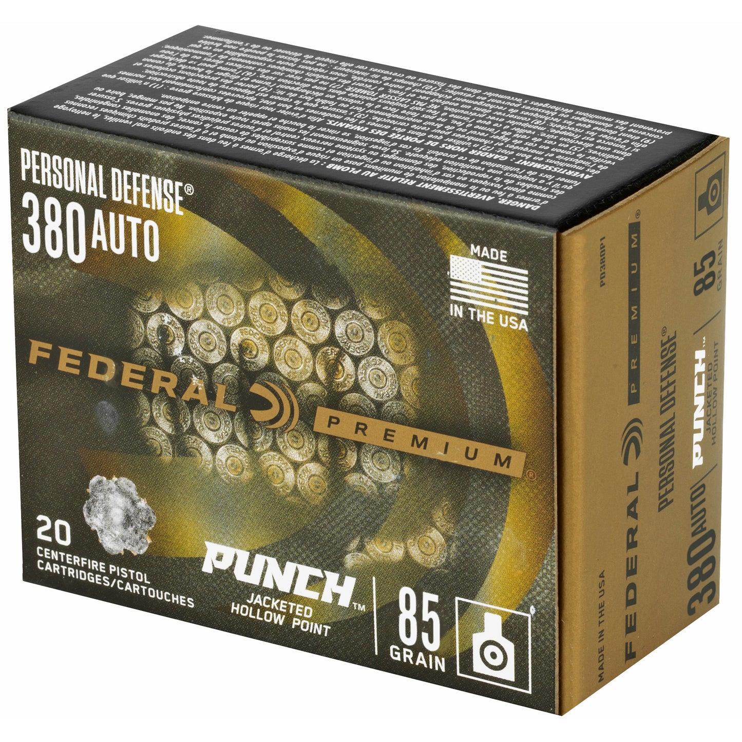 Fed Pd Punch 380auto 85gr Jhp 20/200