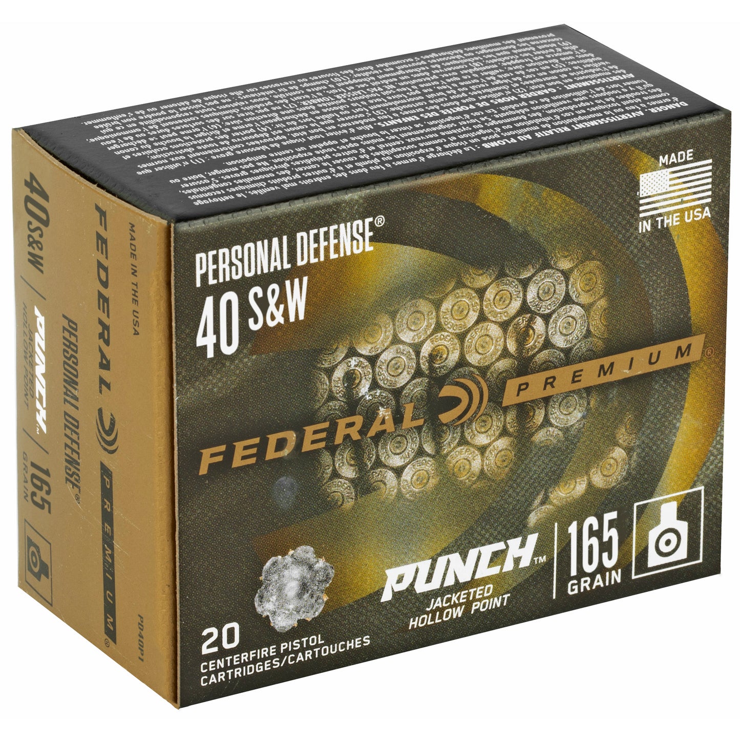 Fed Punch 40 S&w 165gr Jhp 20/200