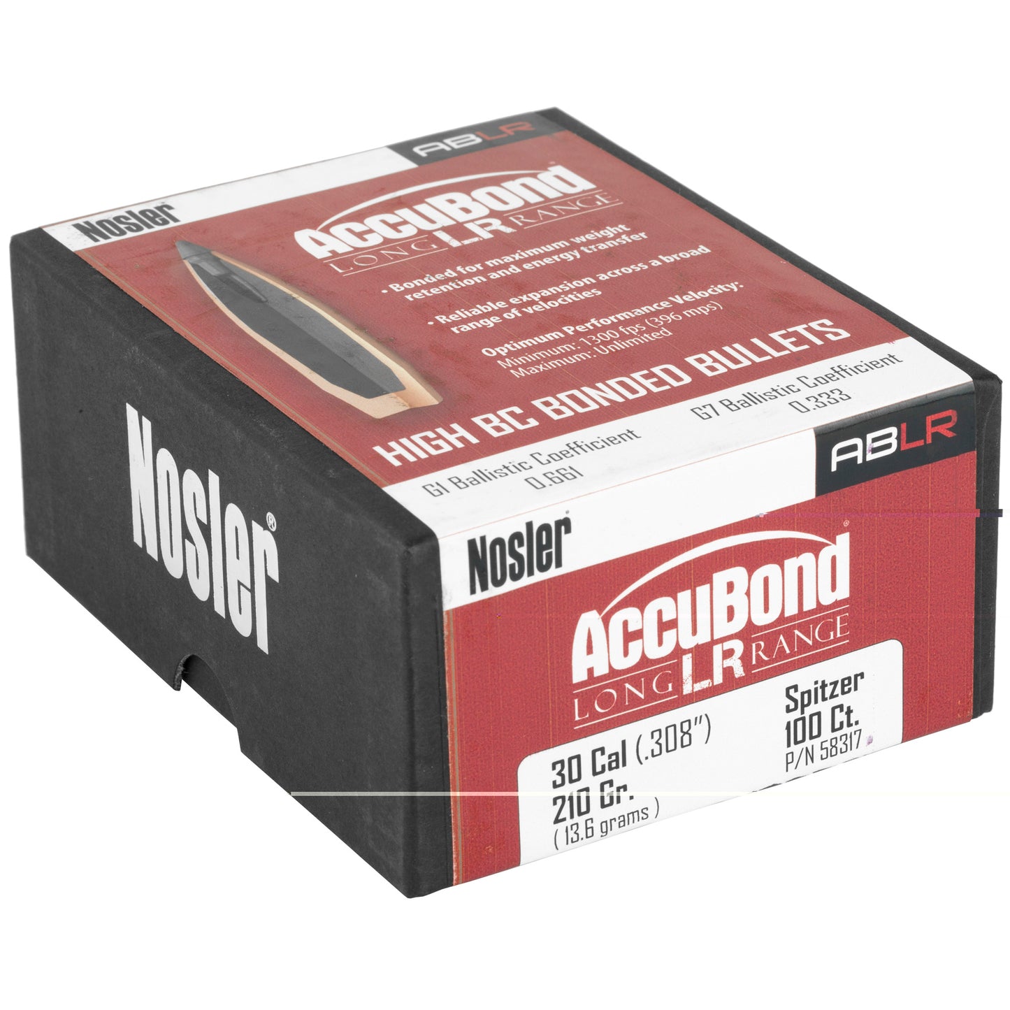 Nosler Ablr 30 Cal 210gr Sp 100ct