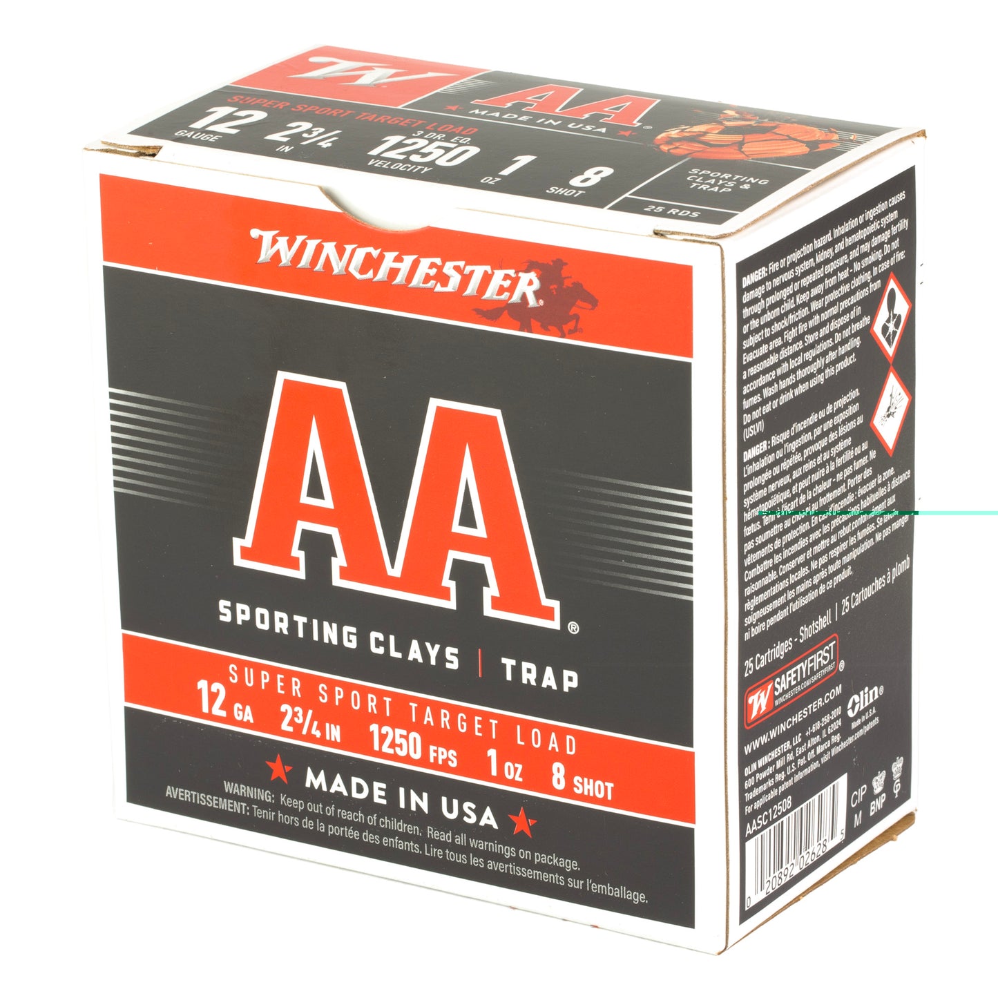 Win Aa Spr Spt 12ga 2-3/4" #8 25/250