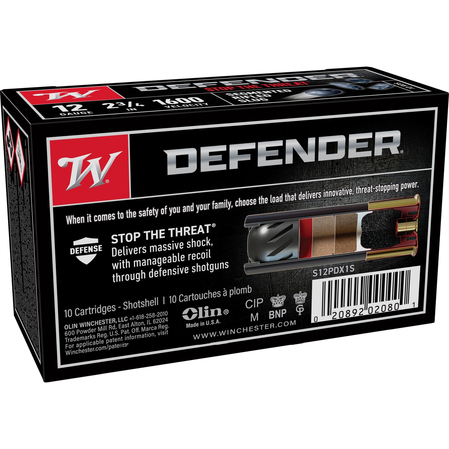 Win Defender 12ga 2.75" 1oz 10/100