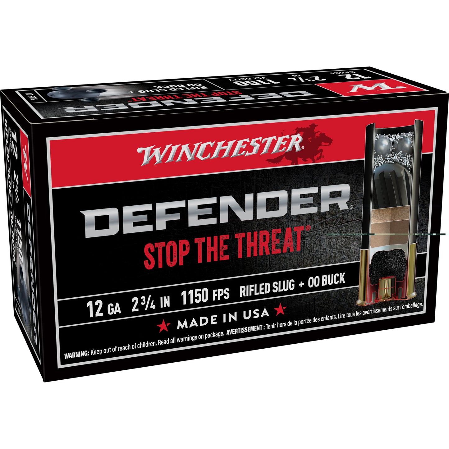 Win Defender 12ga 2.75" 3-00/1oz 10/